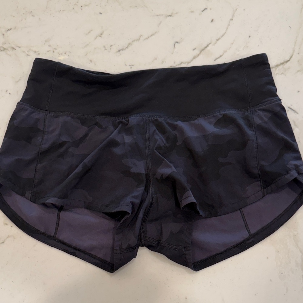 Lululemon Athletica Black Camo Athletic Shorts